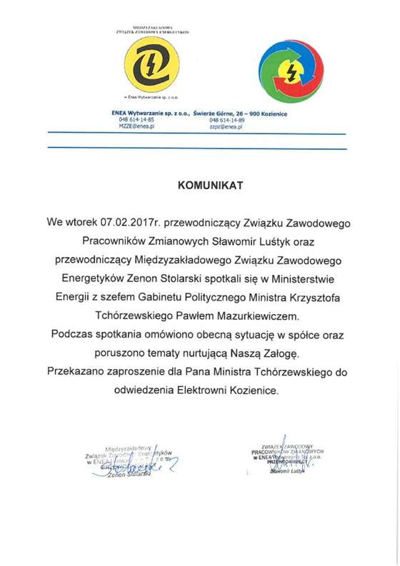 komunikat zw